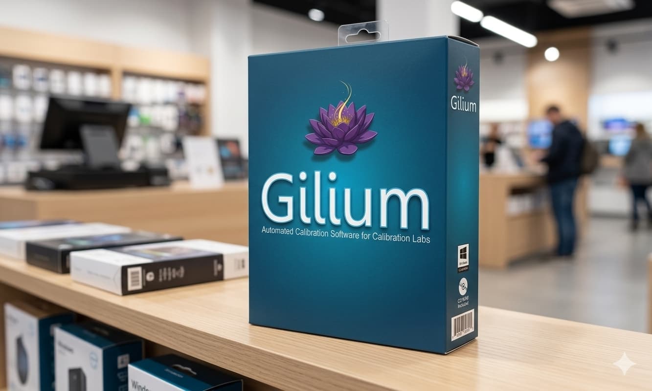 Gilium retail box on a store shelf